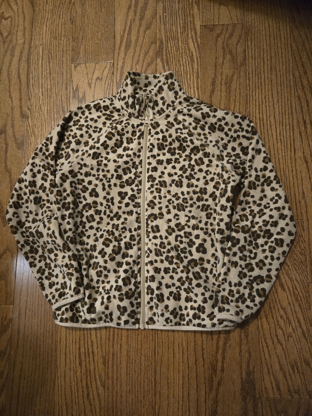 wonder nation Leopard Print Fleece Zip Jacket - Beige & Brown Size 18